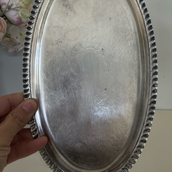 Creamer & Sugar Bowl w/ Tray Silver on Copper Silverplate Set Of 3 VTG - Picture 6 of 11